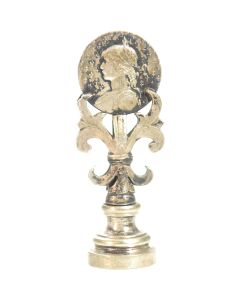Sceau à cacheter (seal) de collection en bronze à décor de Jeanne d'Arc