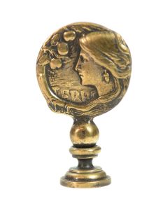 Sceau à cacheter (seal) bronze argenté Art Nouveau