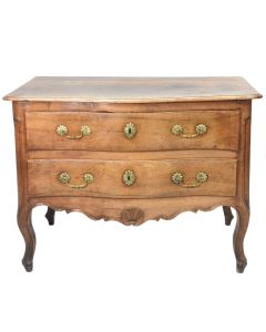 Commode sauteuse en noyer époque XVIIIe siècle