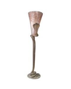 Lampe au cobra en bronze d’après E. Brandt bronze et pâte de verre