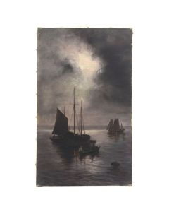 Huile sur toile marine bretonne époque 1900
