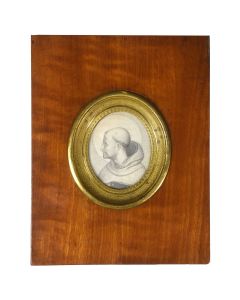 Miniature médaillon cadre portrait religieux (gravure) époque XIXème 
