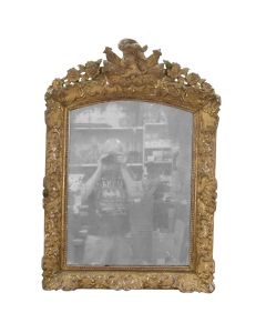 Miroir Régence en bois sculpté et doré époque XVIIIème