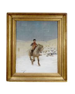 Le cavalier peinture de Georges Busson début XXème