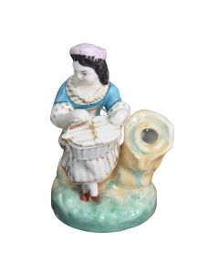 Encrier en faïence porcelaine de Paris époque XIXème