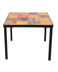 Table basse 1970 carreaux céramique et métal