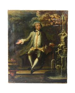 Portrait d'homme en arme époque XVIIIème