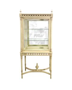 Vitrine laquée patinée de style Louis XVI 1900