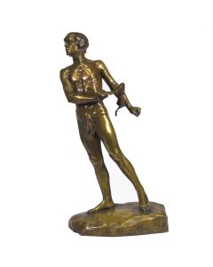 Bronze patine dorée représentant David signé Charbonneau daté 1909 