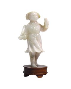 Bouddha statuette jeune fille en pierre dure