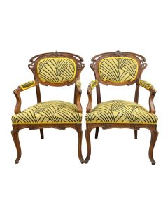Paire de fauteuils Art nouveau 1900 dans l'esprit de Majorelle 