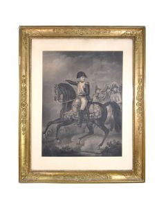 Portrait de Napoléon Bonaparte gravure dans son cadre d'époque restauration