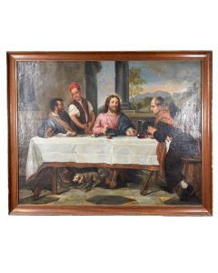 Huile sur toile représentation de Jésus Christ époque XVIIIème