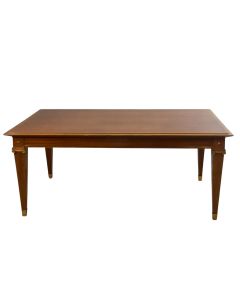 Table de salle à manger 1940 en acajou et bronze doré par Pierre Lardin