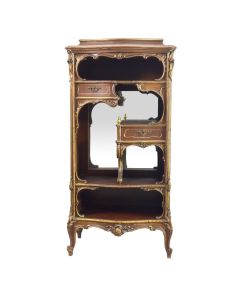 Cabinet de style Louis XV rocaille bois doré marron fin XIXème