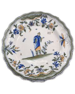 Assiette en céramique au chinois époque XVIIIème