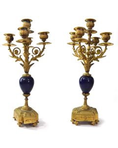 Chandeliers bronze doré et porcelaine de Sevres époque XIXème (paire)