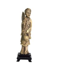 Statuette asiatique ancienne sculptée dans l'os