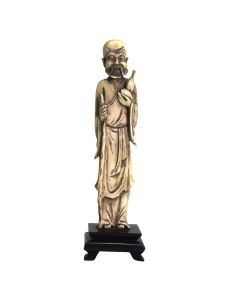 Statuette asiatique ancienne sculptée dans l'os
