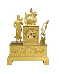 Pendule d'époque Restauration en bronze doré XIXème