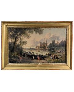 Auguste Maillet Rigon Le château de Pierrefonds vue du lac