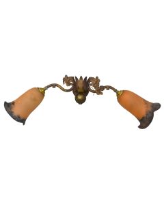 Applique murale 1930 Art déco pâte de verre 2 feux