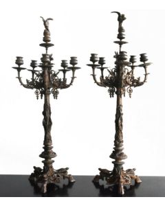 Chandeliers en bronze de Jules Moigniez XIXème (paire)