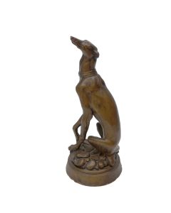 Statuette de chien Lévrier en terre cuite