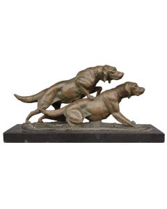 Bronze 1930 d'Irénée Rochard aux chiens de chasse