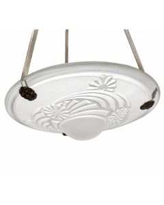 Lustre vasque art d&eacute;co en verre sabl&eacute; 