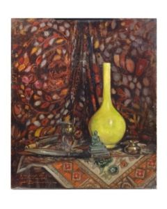 Peinture Nature morte au vase jaune 1940