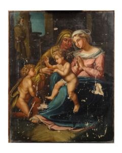 Tableau religieux Marie et l'enfant Jésus début XIXème