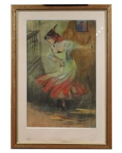 Danseuse espagnole pastel de Louis Fortuney