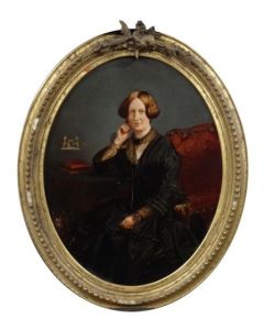 Portrait médaillon d'une femme époque fin XIXème