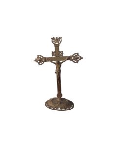 Crucifix bronze doré d'époque XVIIème