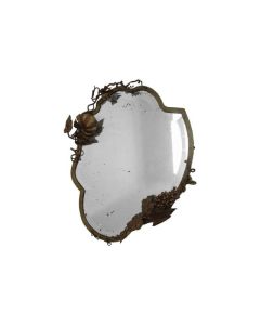 Miroir fer forgé 1900 asymétrique aux raisins