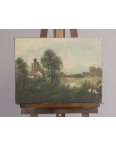 Huile sur toile non signée paysage