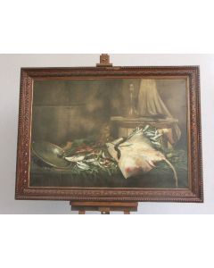 Nature morte signée Charles Penol huile sur toile (133x58)