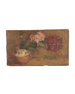 Nature morte aux fleurs huile sur toile de Canepas 