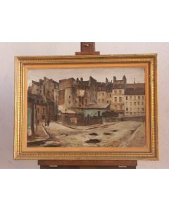 Carrefour villageois huile sur isorel (59 x 40)