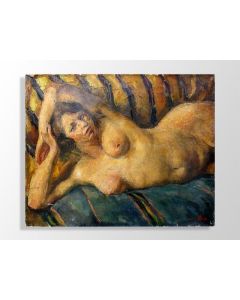 Huile sur toile de Louis Riou femme nue