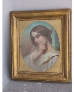 portrait de femme en pastel époque XIXème