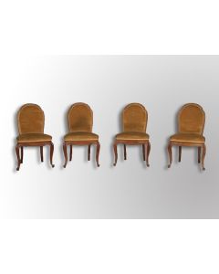 Chaises 1920 velours jaune (série de 4)