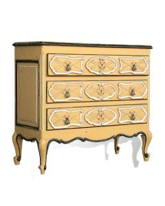 Commode de style Louis XV laquée jaune