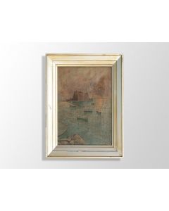 Château œuf (Naples) huile sur toile XIXème