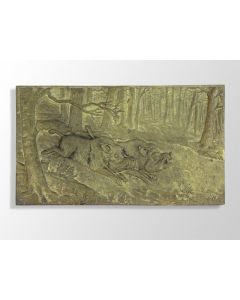 Cynégétique :plaque en bronze