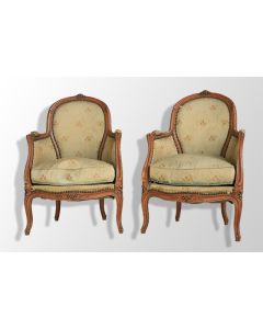 Fauteuils bergères style Louis XV (paire)