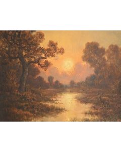 Huile sur toile signée Meyer paysage