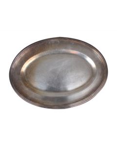 Plat ovale en métal argenté 61 cm x 27 cm