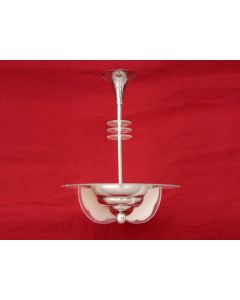 Lustre plaque de verre inox 1950